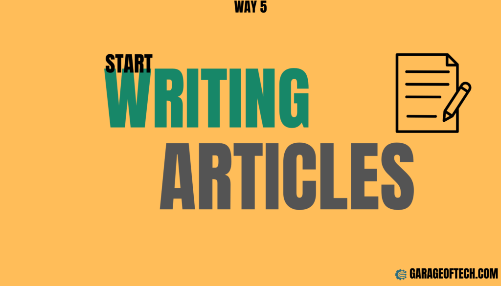 Start Writing Articles