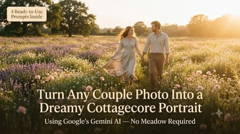 How to Transform Your Couple Photos Into Dreamy Cottagecore Nature Portraits Using AI