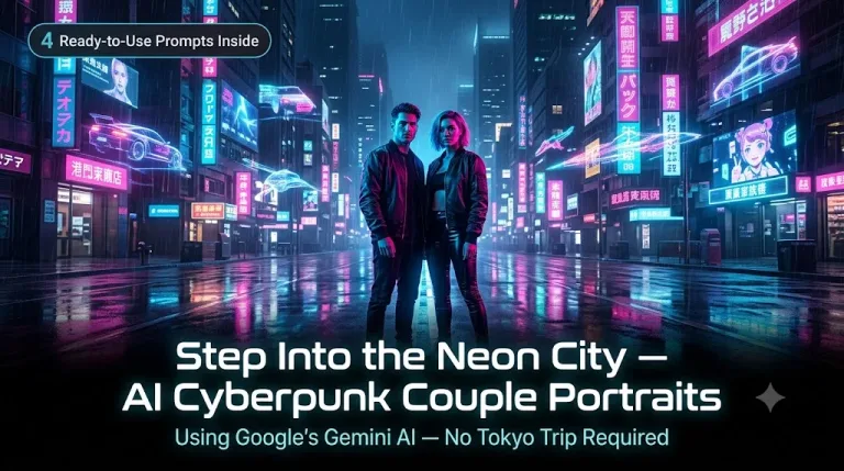 How to Turn Your Couple Photos Into Stunning Cyberpunk Neon City Portraits Using AI