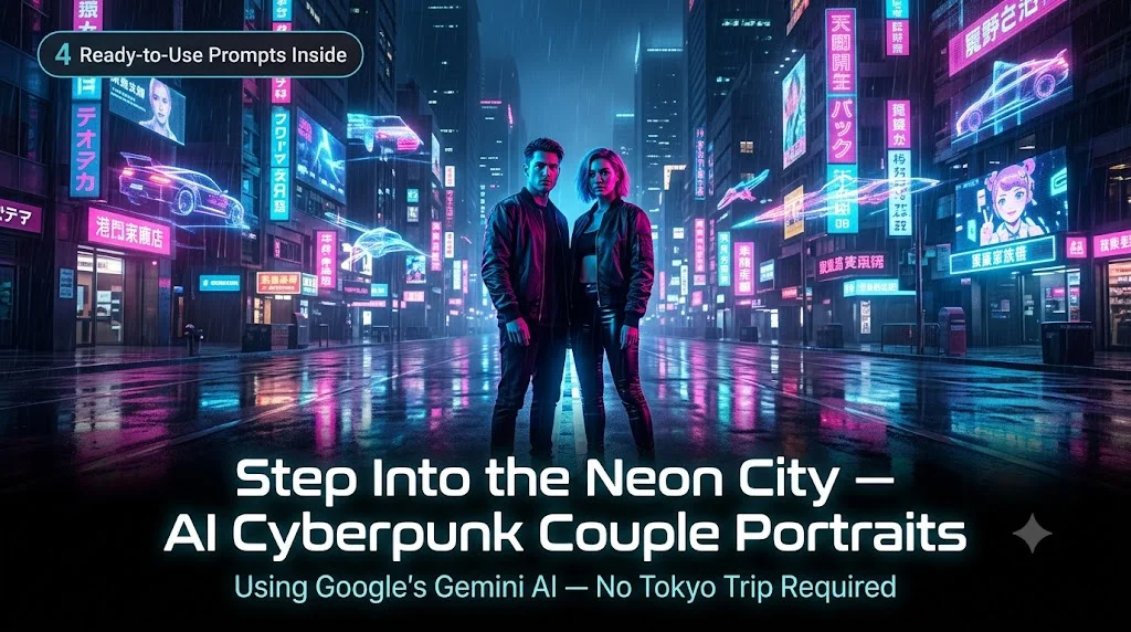 How to Turn Your Couple Photos Into Stunning Cyberpunk Neon City Portraits Using AI