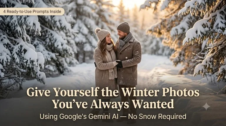 How to Turn Your Couple Photos Into a Magical Winter Wonderland Portrait Using AI
