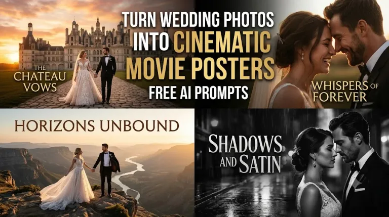 Turn Your Wedding Photos Into Cinematic Movie Posters Using AI